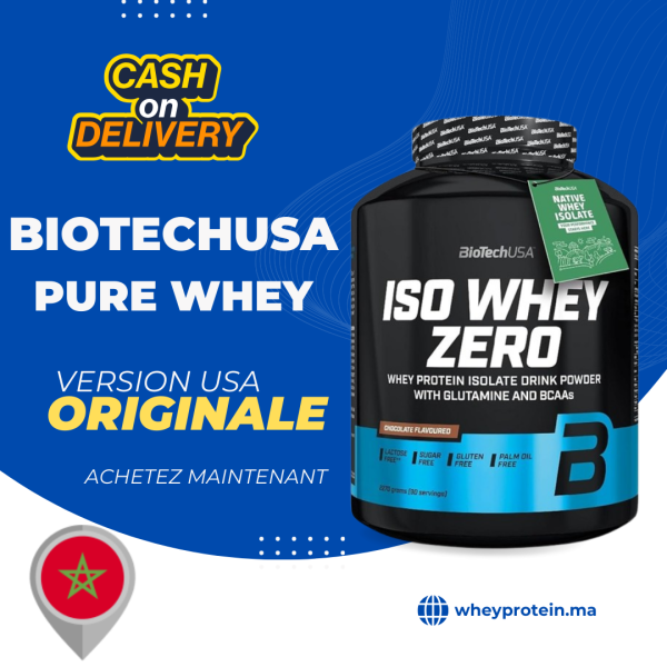 100% Pure Whey BioTechUSA Prix Maroc - Protéine Sans Gluten Originale 1kg