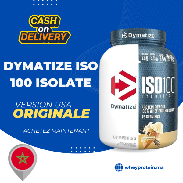 Dymatize ISO 100 Prix Maroc - Whey Isolate Sans Lactose Originale 2.3kg